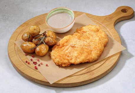Шницель с грибным соусом