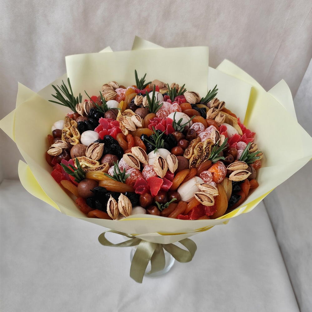 Букет из сухофруктов 30см Розовая мечта