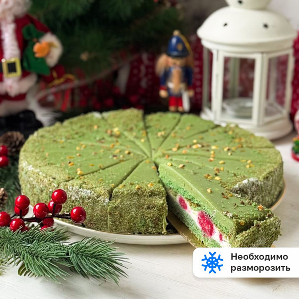 Торт Фисташка с малиной