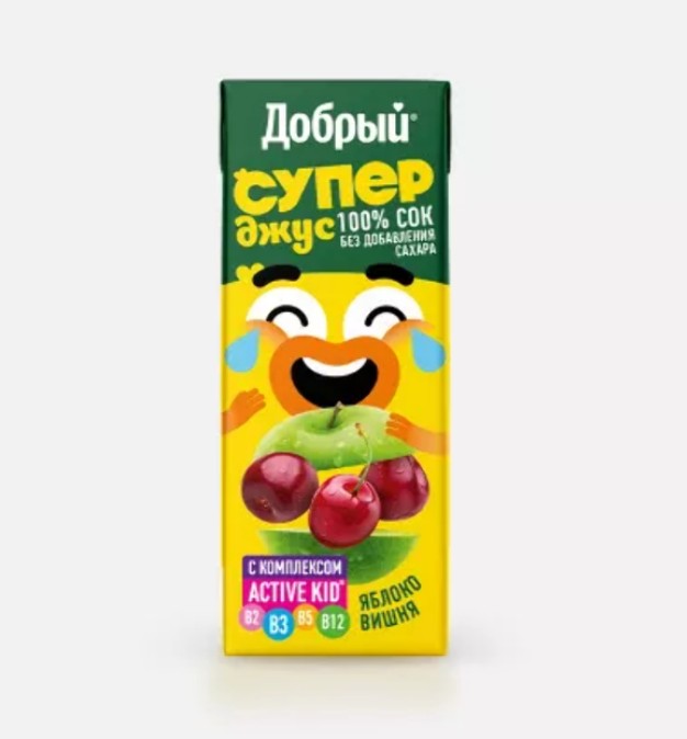 Сок добрый яблоко-вишня 0,2