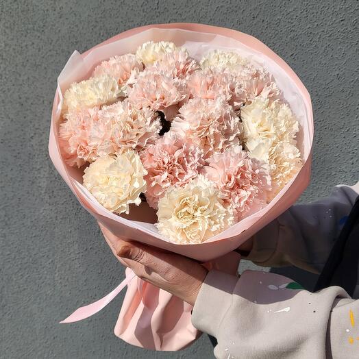 Букет из зефирных диантусов (гвоздик)