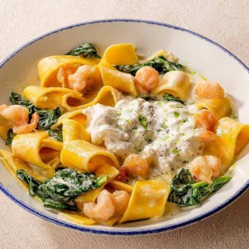 Паппарделле с креветками