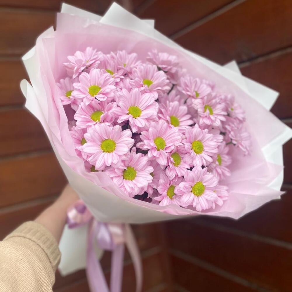 Букет из розовой хризантемы