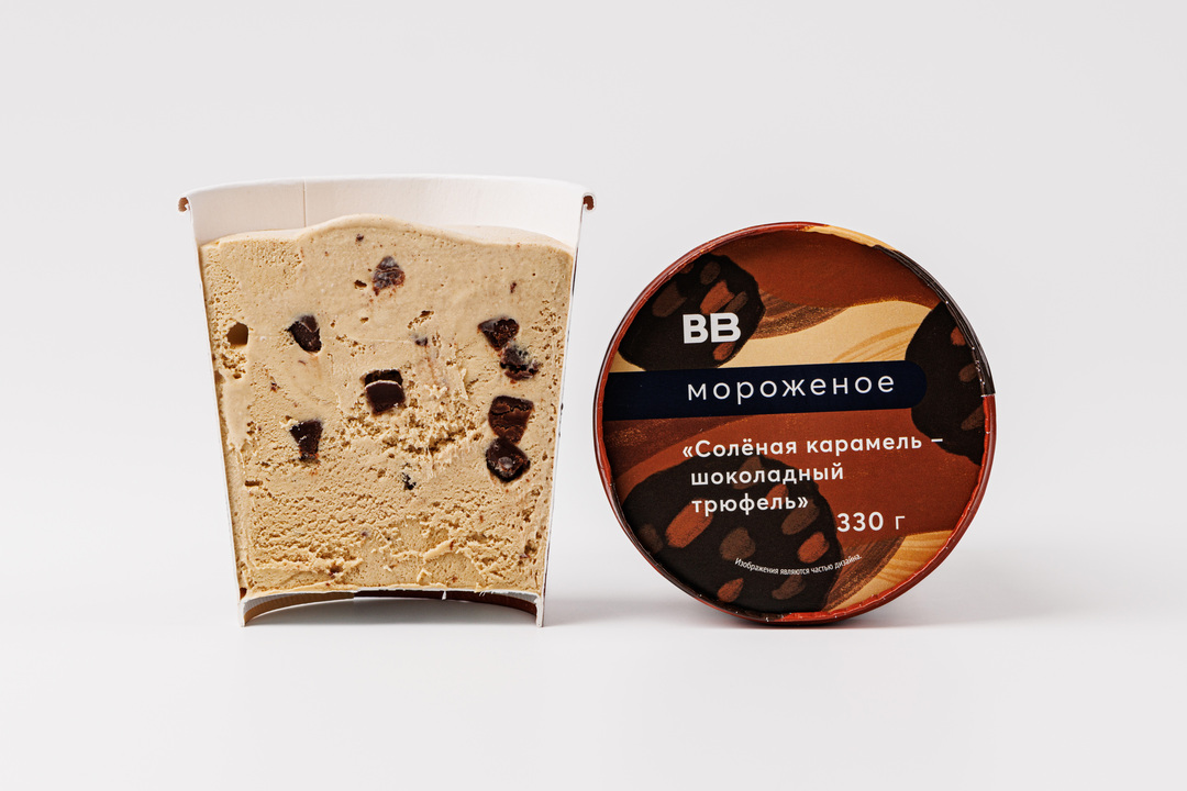Мороженое "Соленая карамель-шок. трюфель"(Продукт замороженный)