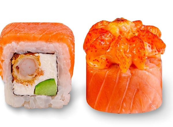 Запеченный ролл Эби Сяке Хот