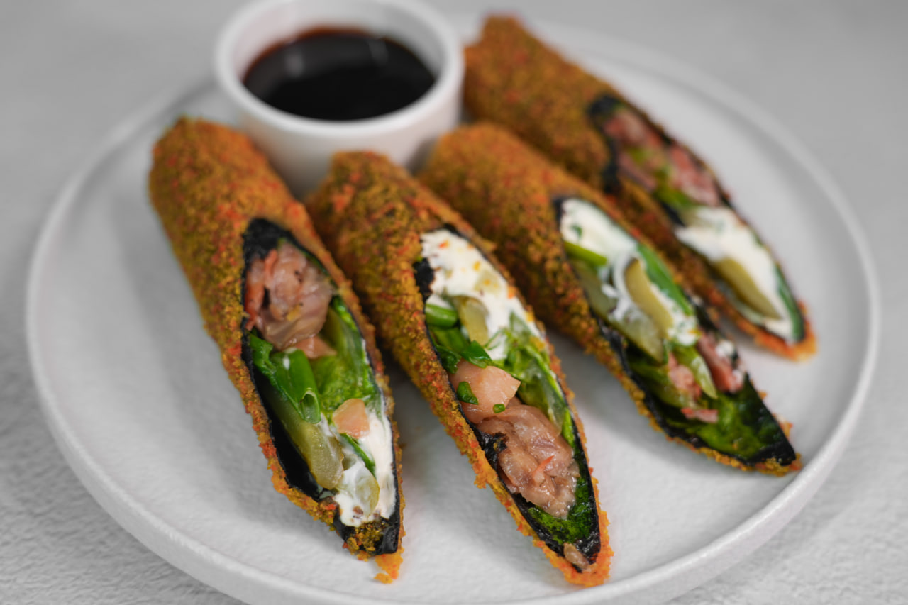 Стрипсы с Копчёным Лососем