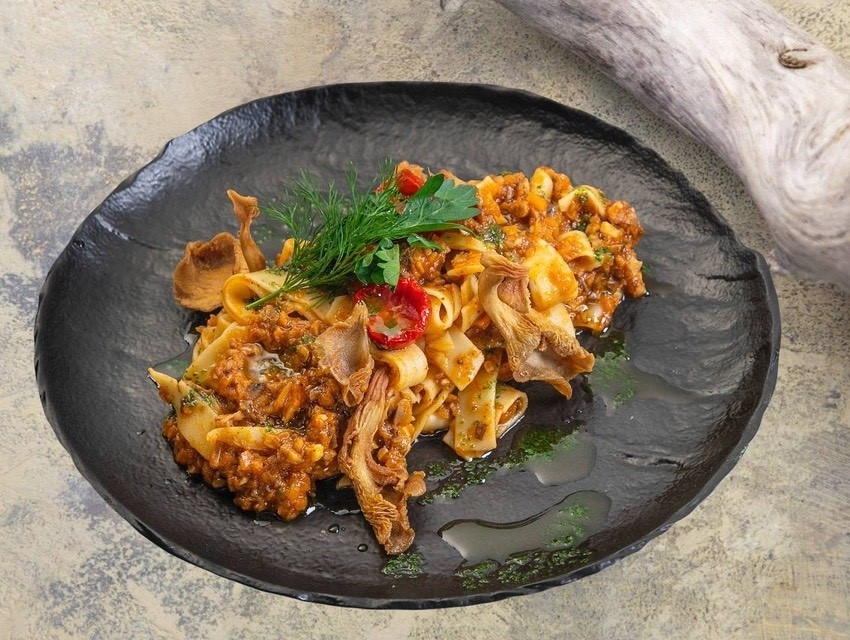 Паста с грибным рагу