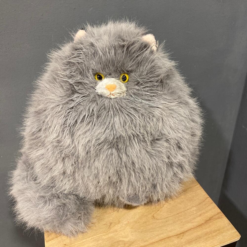 Пушистый серый котик
