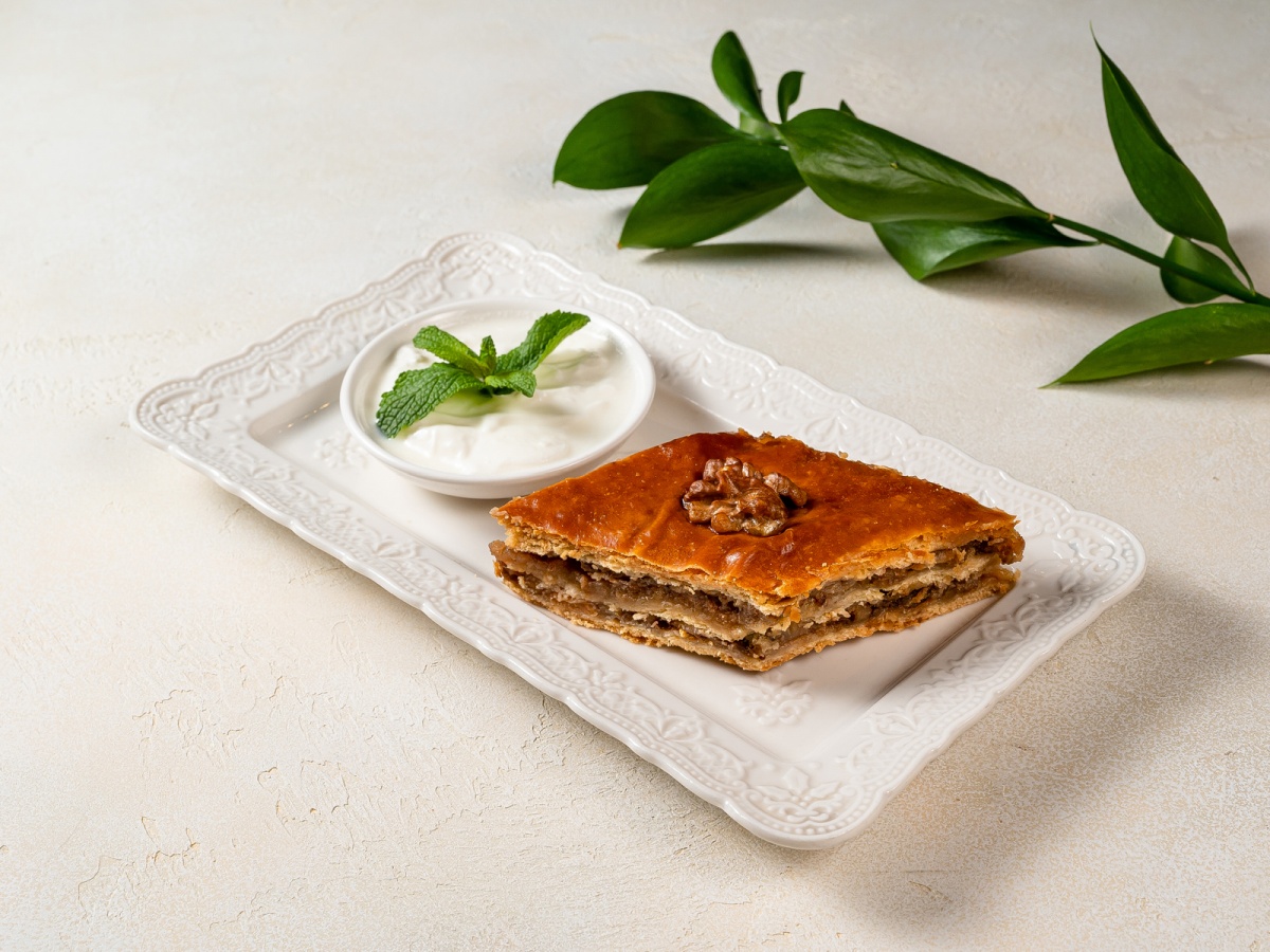 Пахлава по-грузински с мятным муссом