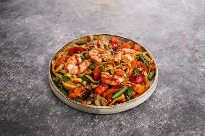 Wok с креветками фунчоза