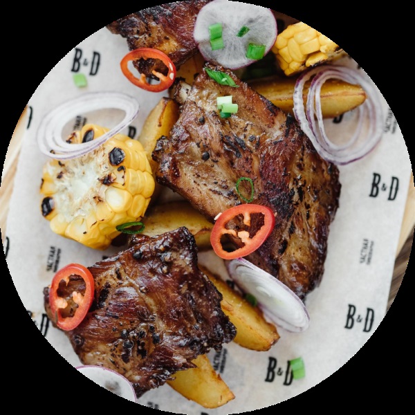 Свиные ребра в соусе black pepper