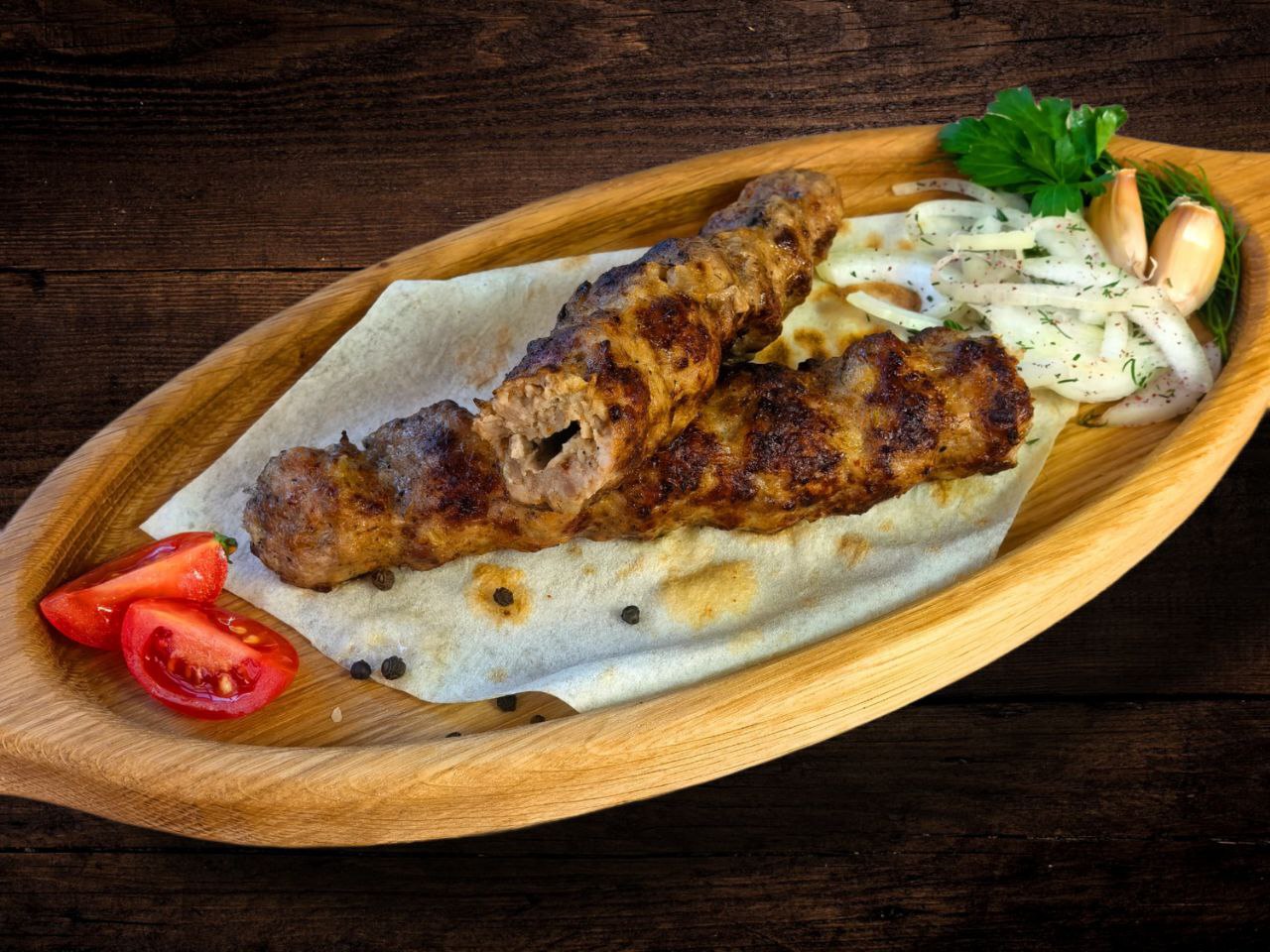 Люля-кебаб с сыром и грибами