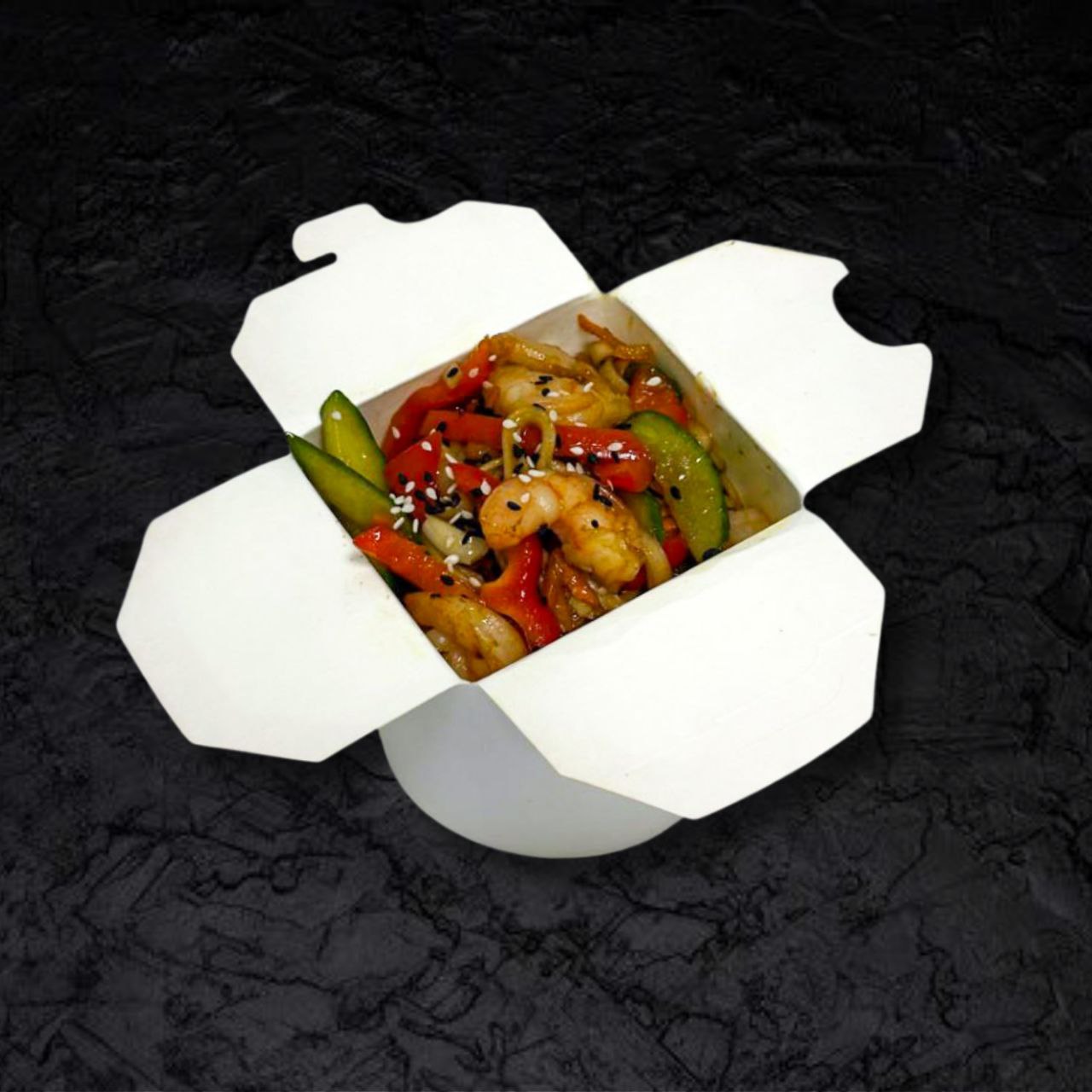 Вок с креветкой