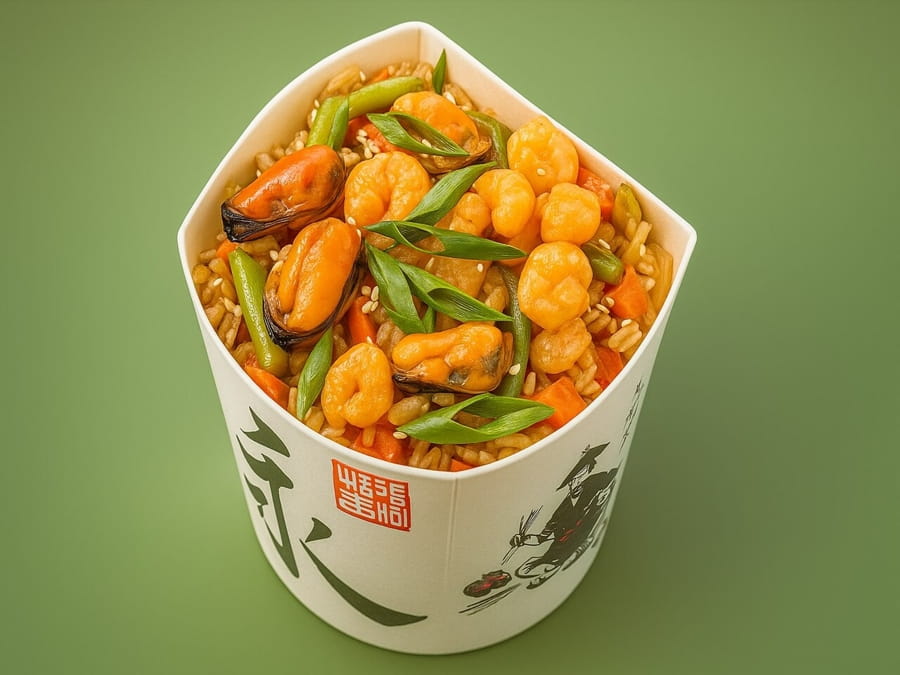 Рис WOK с морепродуктами