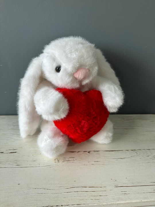 Милый плюшевый зайка с сердечком