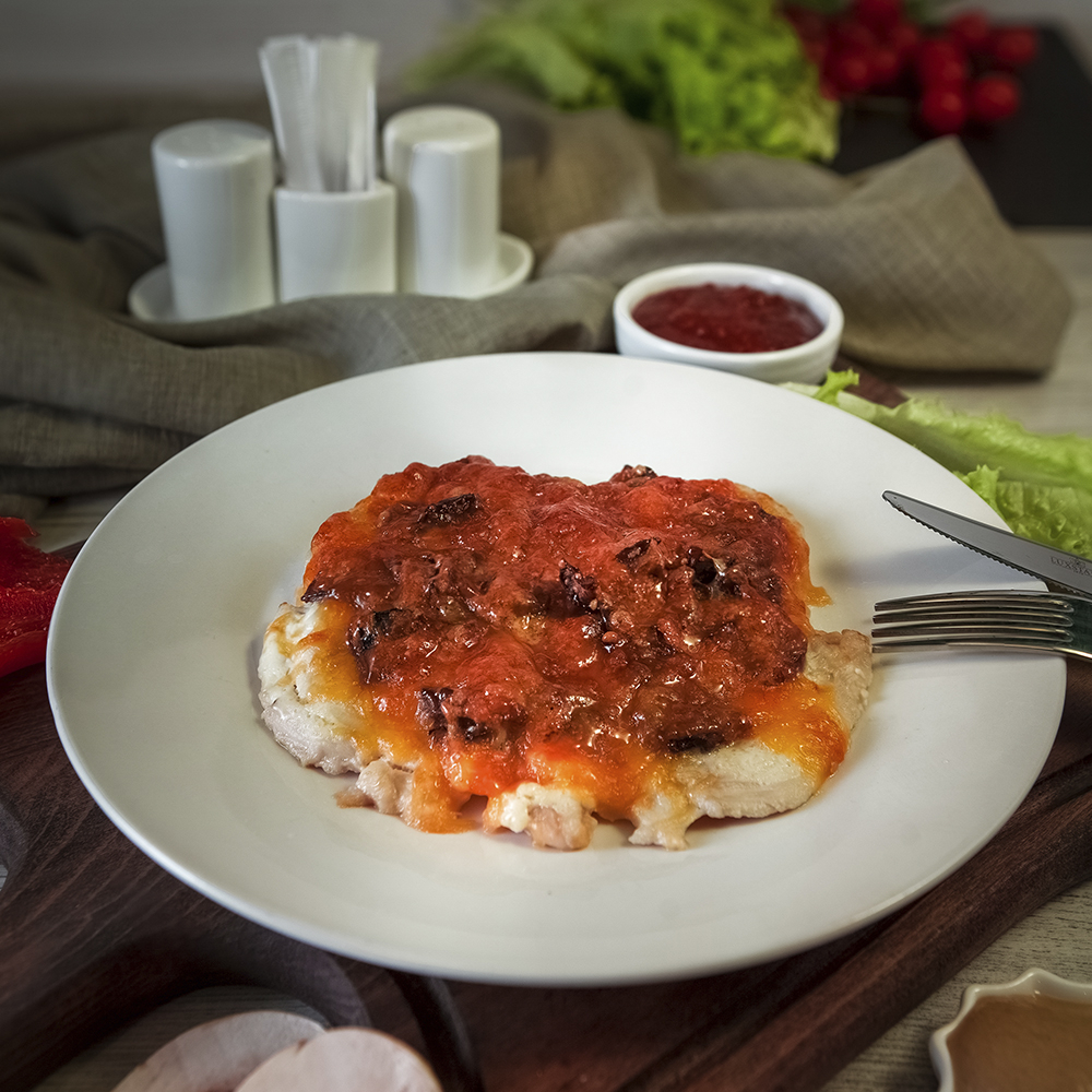 Куриная отбивная с грибами