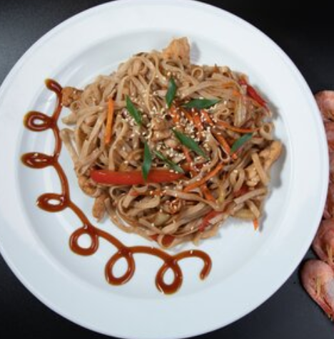 Удон с креветками
