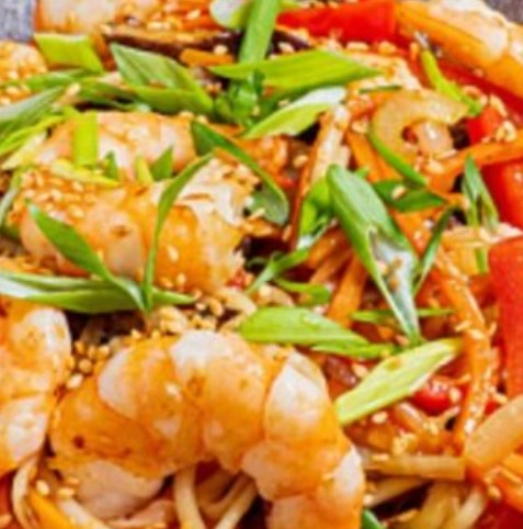 Wok Креветка с удоном и соусом терияки Spicy
