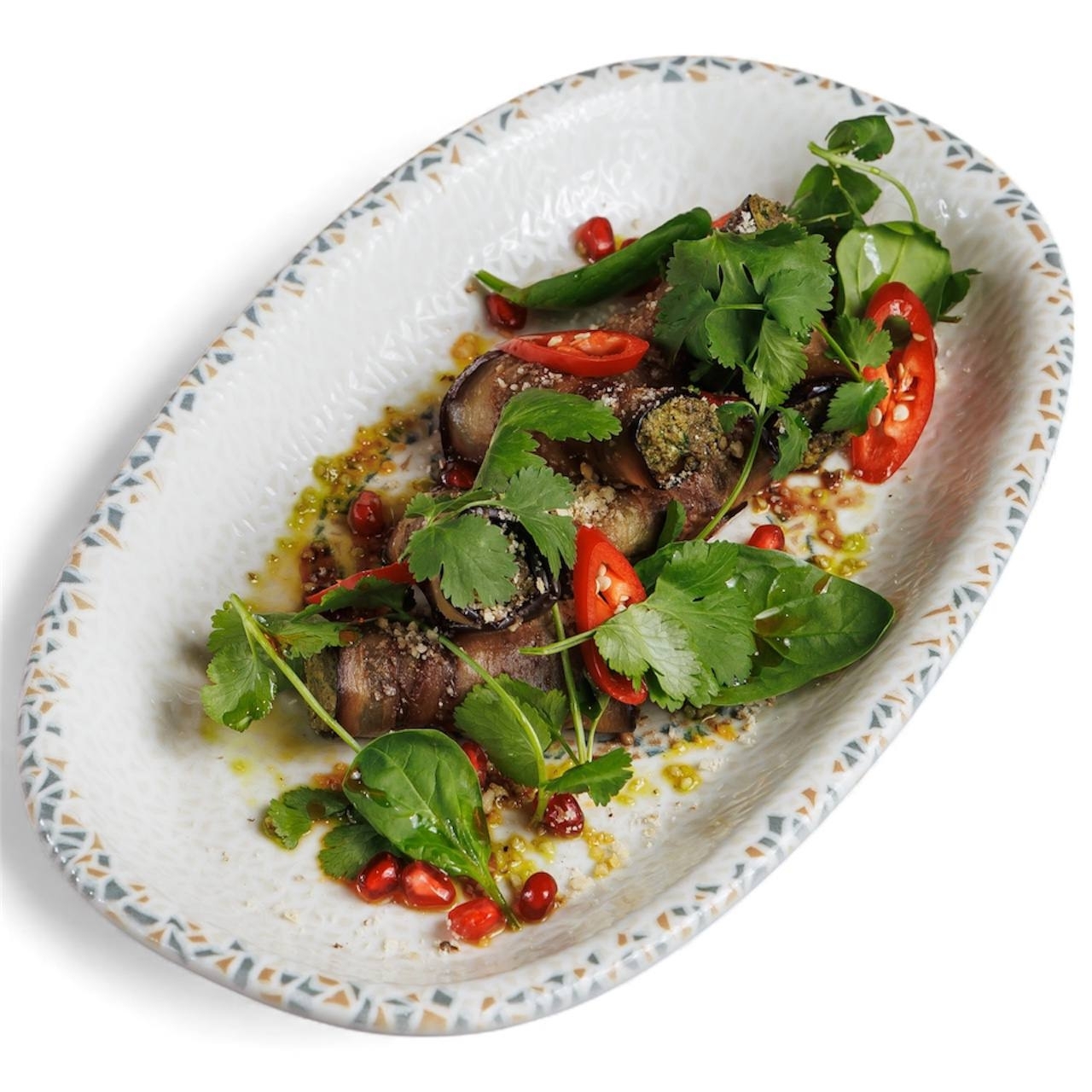 Рулетики из баклажан с орехами