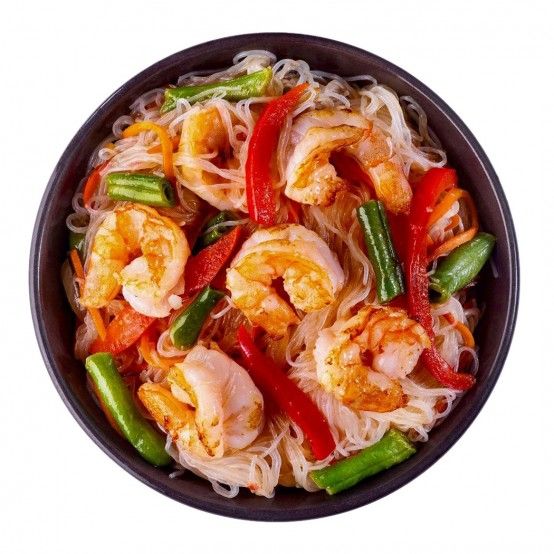 Фунчеза с креветкой в соусе том ям