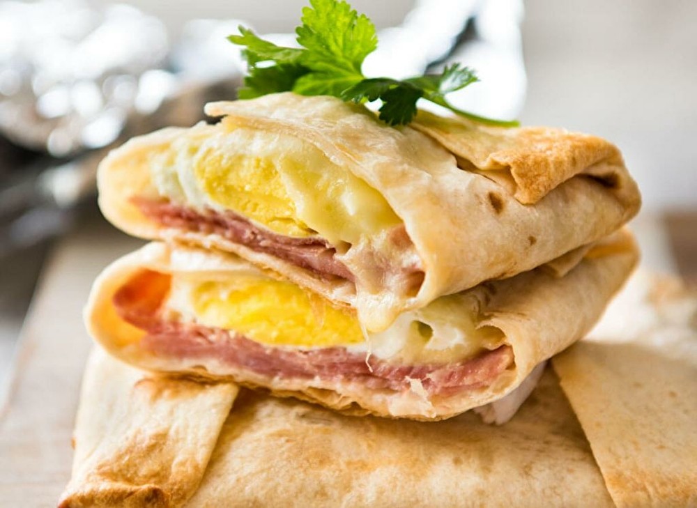 Mega блины с сыром, ветчиной, яйцом