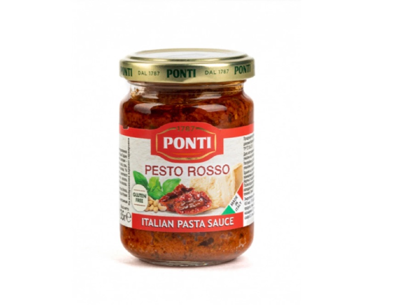 Соус Песто Россо PONTI, Italian Pasta Sauce, Pesto Rosso, Италия, 135 г