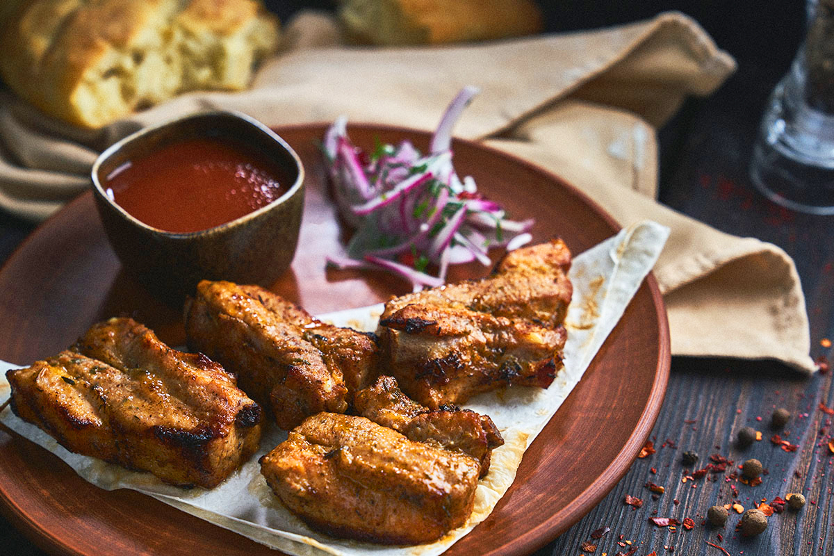 Шашлык из свиных ребрышек