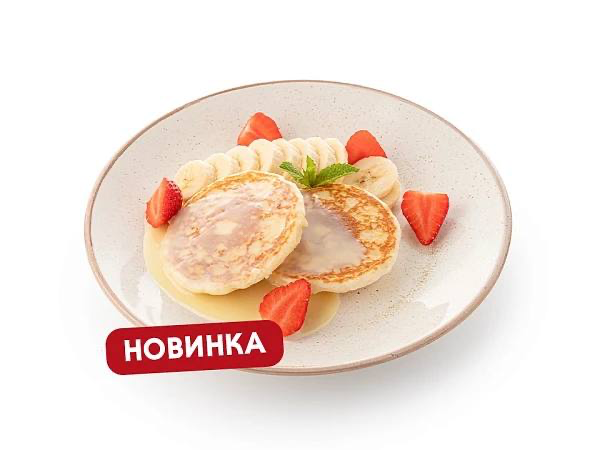 ОЛАДЬИ С БАНАНОМ, КЛУБН. И СГУЩ. МОЛОКОМ