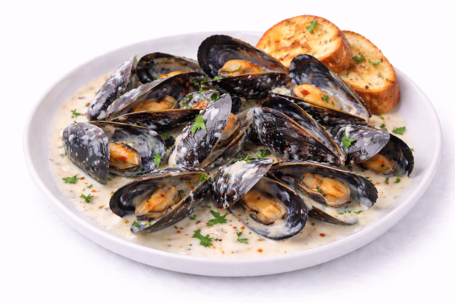 Мидии в соусе сливочном