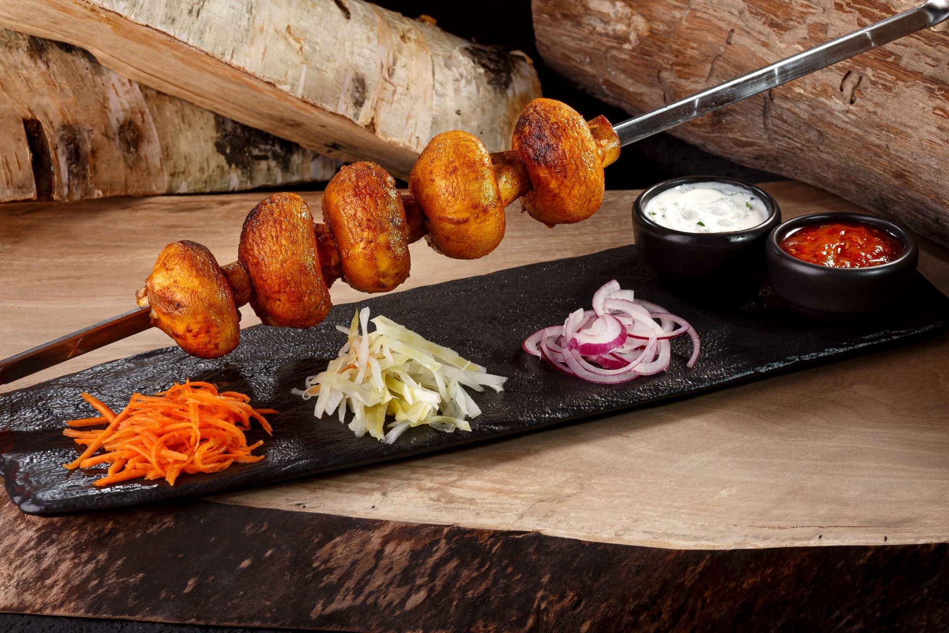 Грибы с мангала