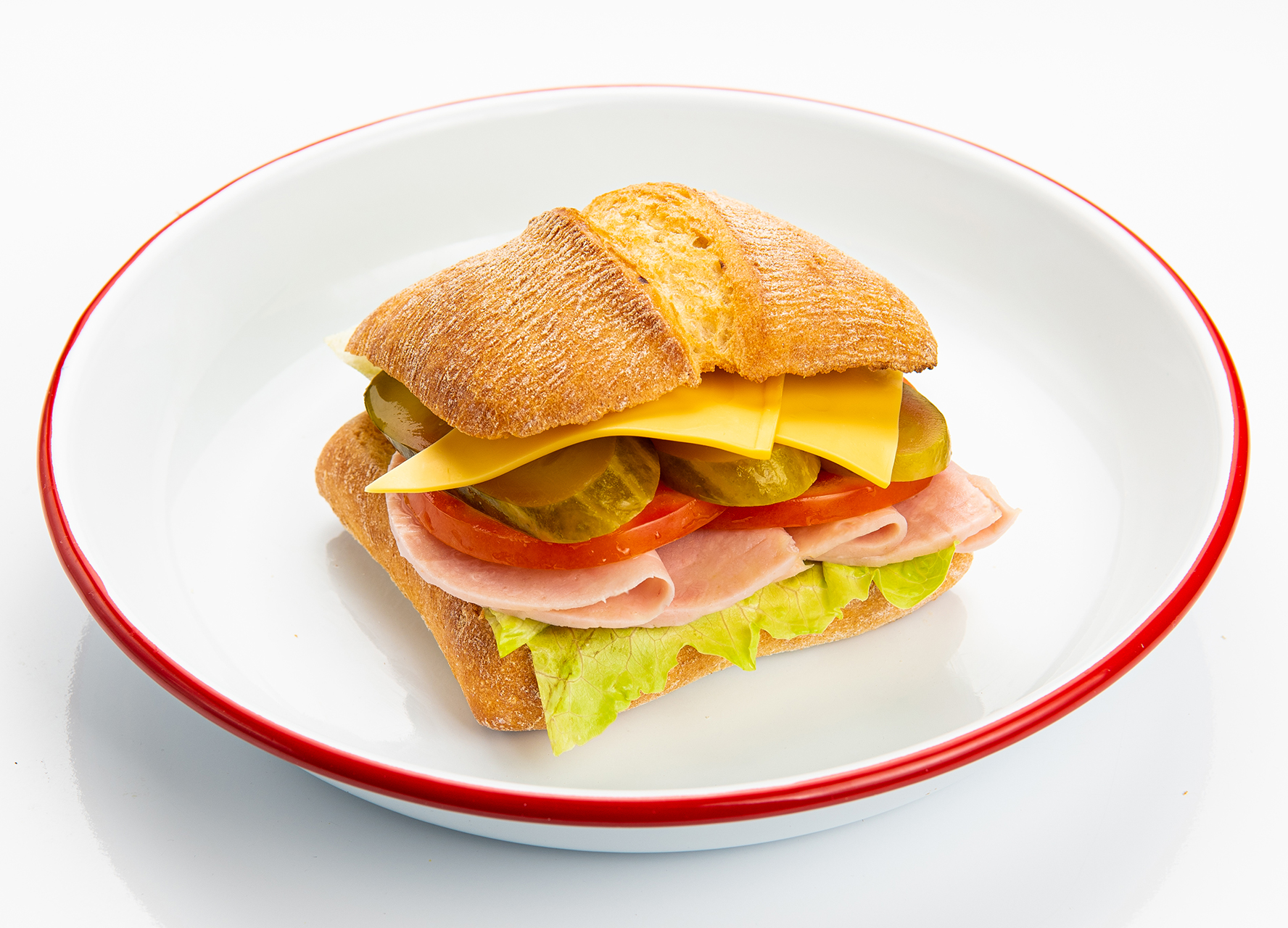 Чиабатта с ветчиной