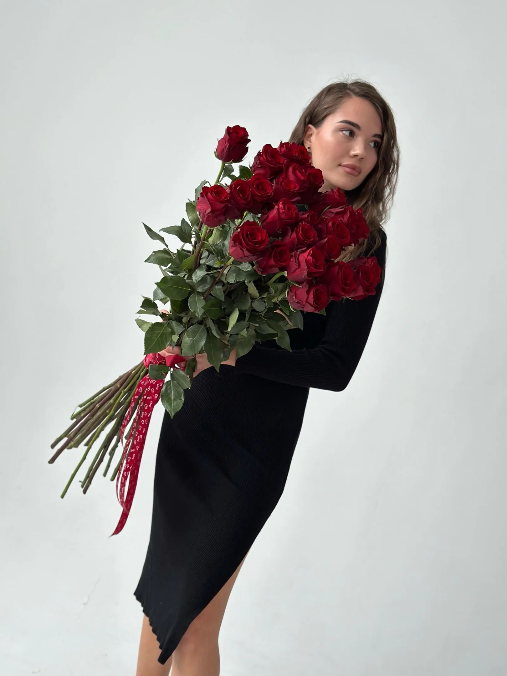 Букет 21 роза 70 см, премиум сорт