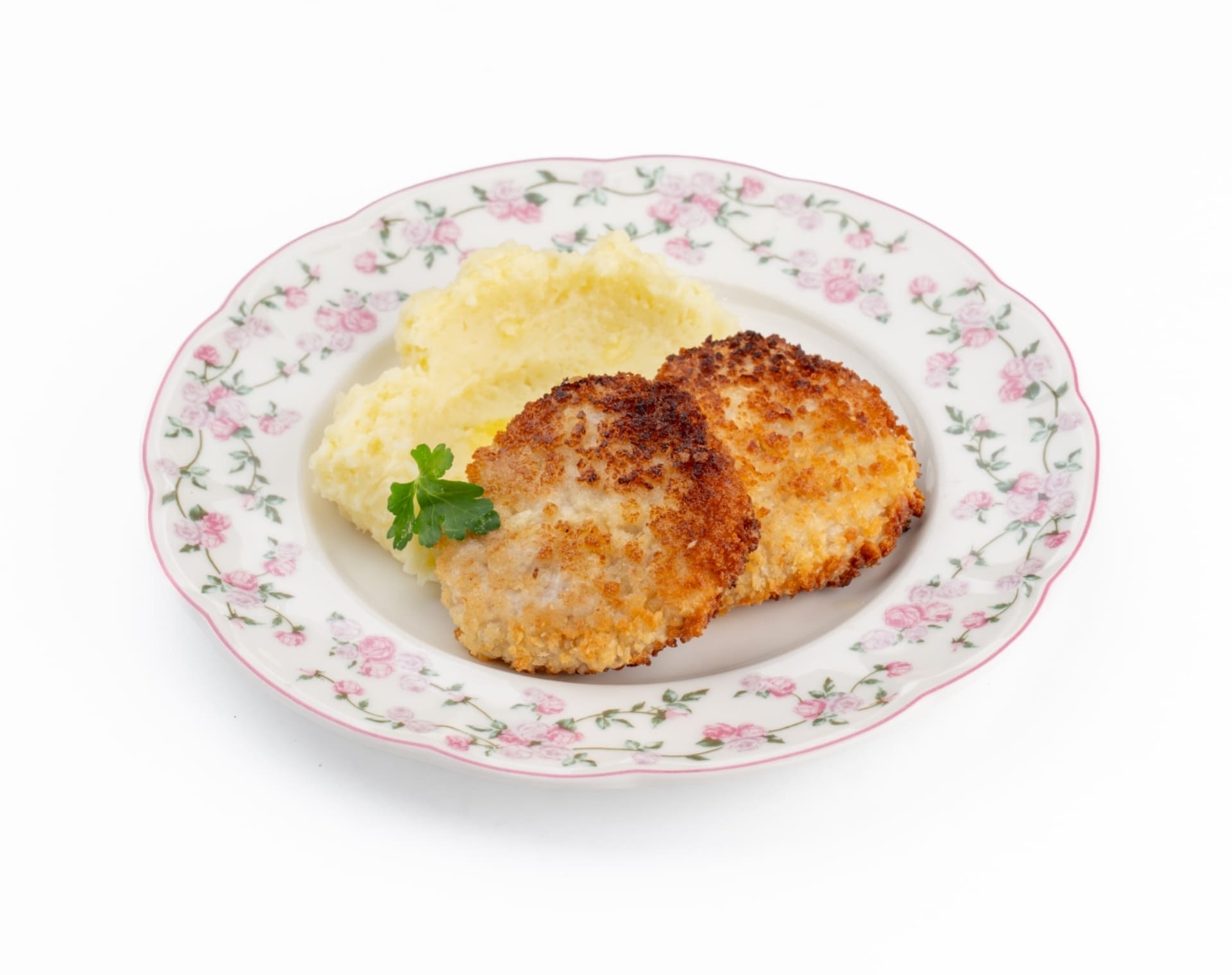 Куриные биточки с картофельным пюре