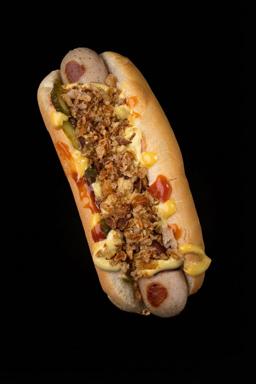 Датский хот-дог (сосиска куриная)