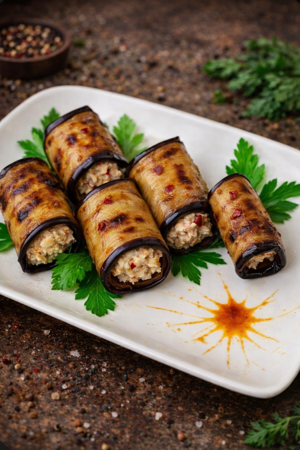 Рулет из баклажанов