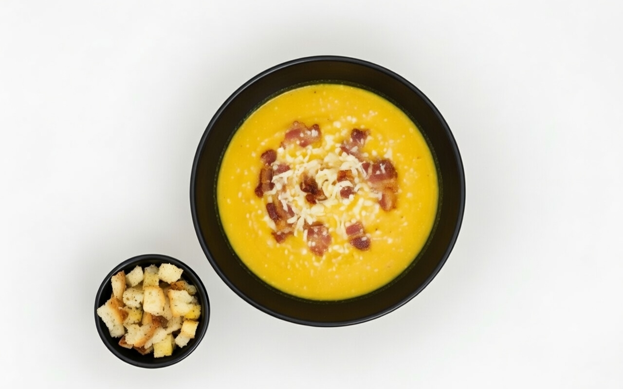 Сырный крем-суп с беконом