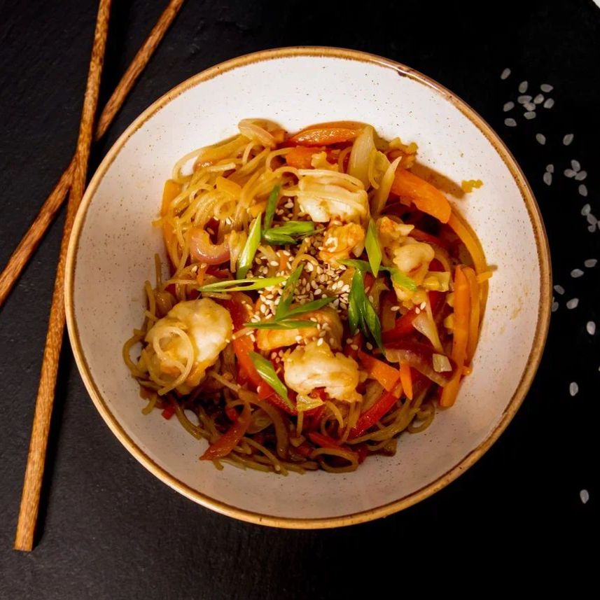 WOK лапша с креветкой