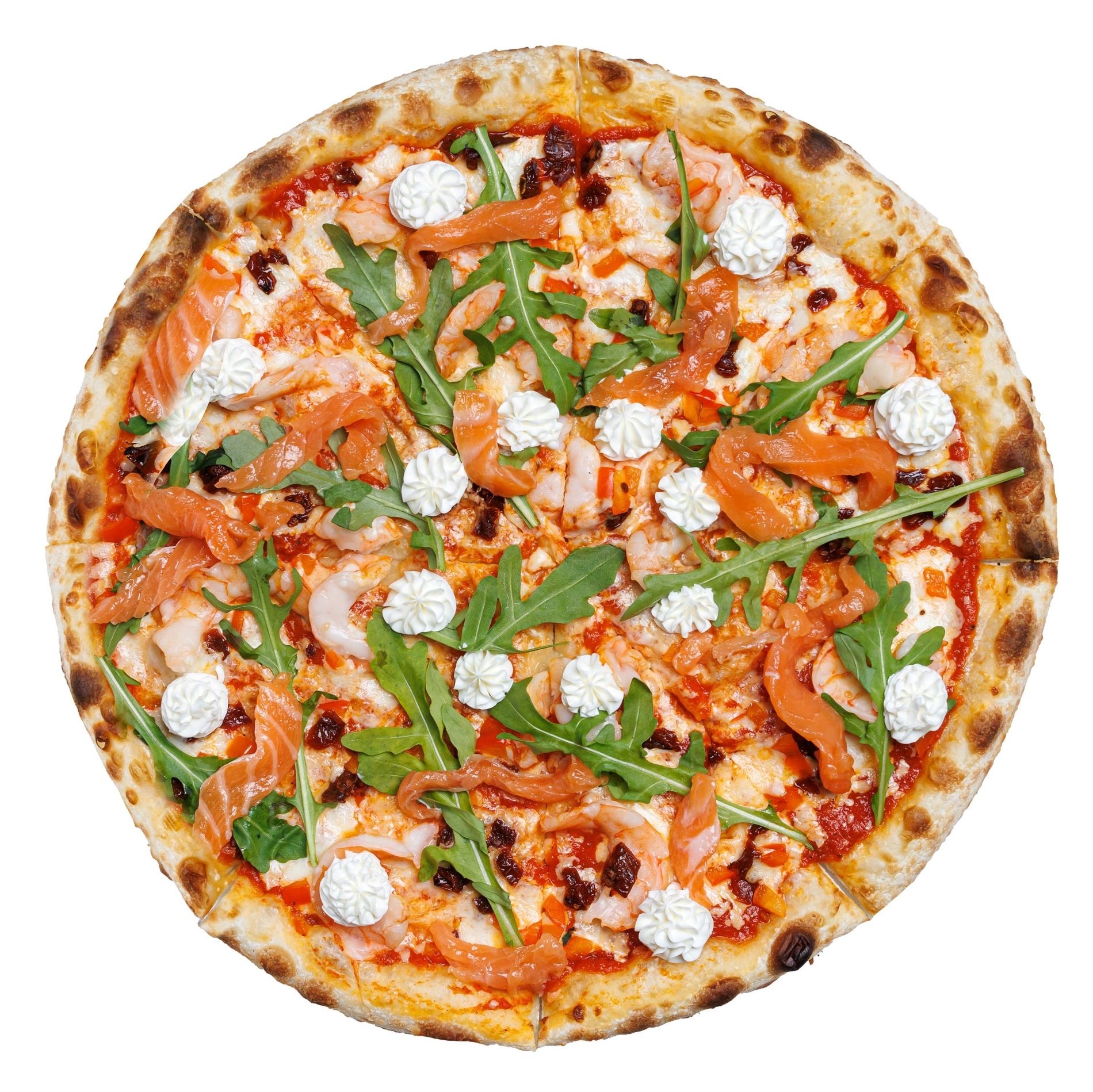 С креветками и лососем с\с