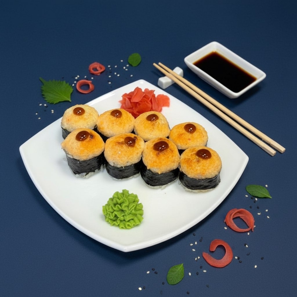 Запеченный ролл с курицей