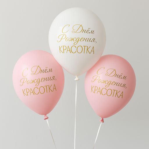 Воздушные шары «С Днем Рождения Красотка» 3 шт