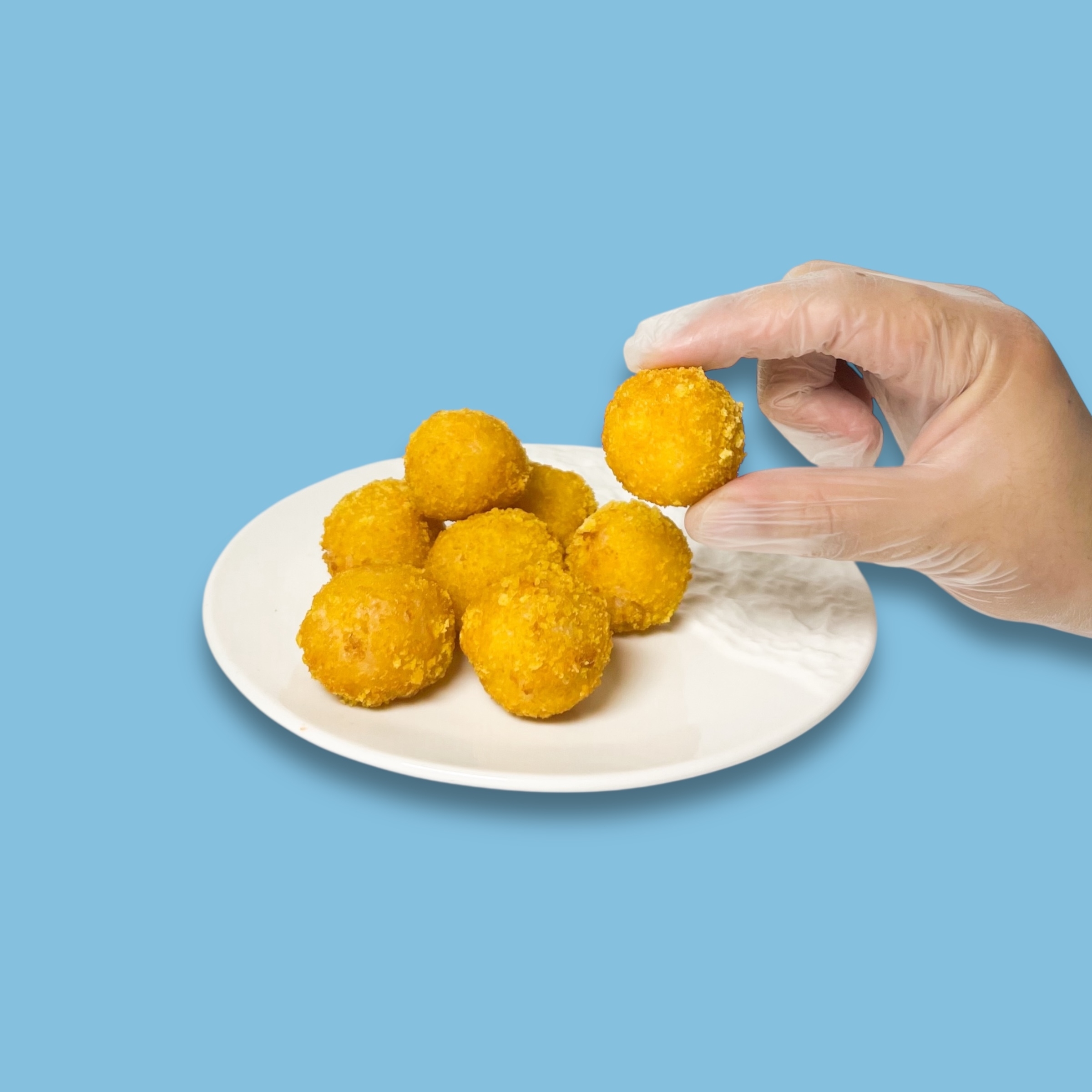 Жареные шарики с курицей копченой