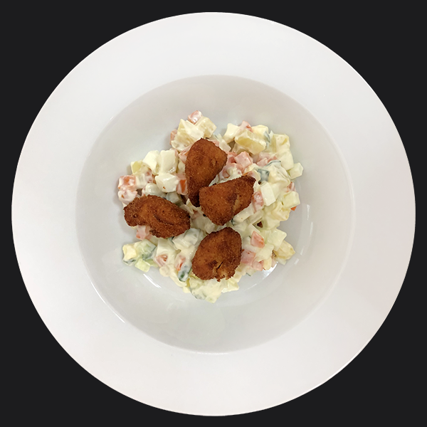 Оливьешка с хрустящей курочкой