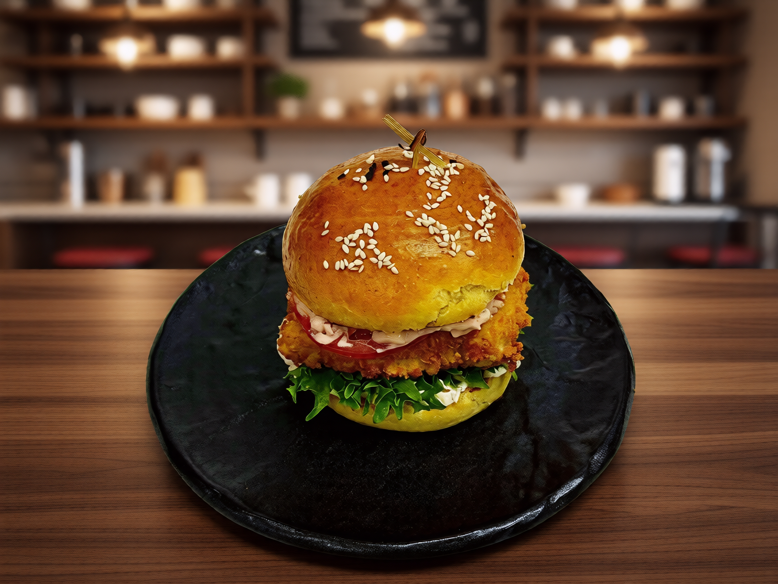 Бургер с куриным филе