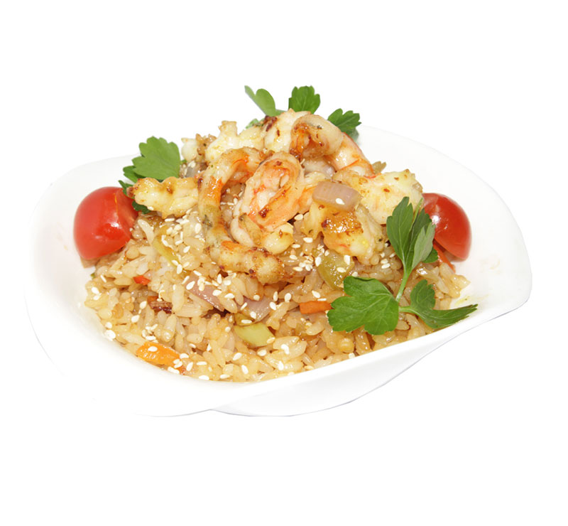 Wok рис с овощ. и тигр.креветками