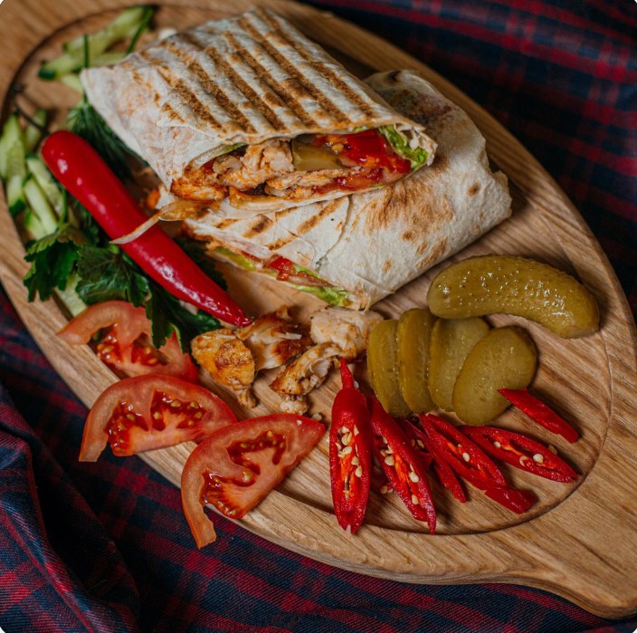 Дурум из курицы в сырн. лаваше