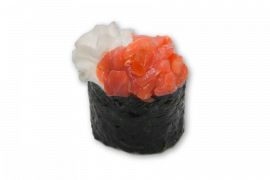 Гункан с копчёным лососем и сыром