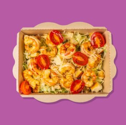 Салат Цезарь с креветками