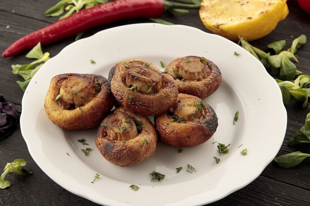 Грибы на мангале