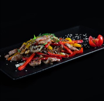 Лапша Соба с курицей и овощами