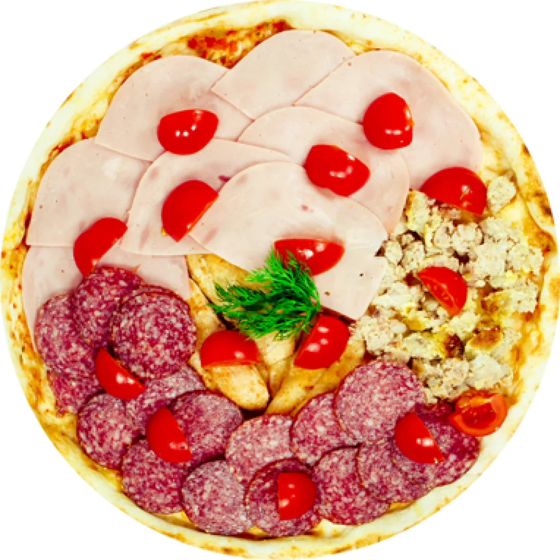 Мясное ассорти 30 см (тонкое тесто)